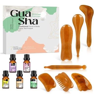 Инструменти за лице на Gua Sha и комплект за масаж