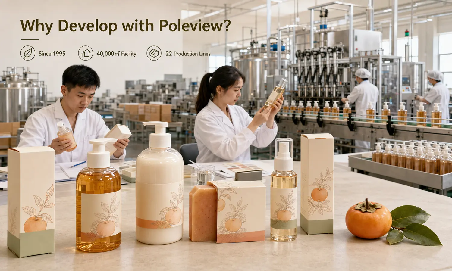 Poleview persimmon body wash formula development filling packaging and quality inspection factory Poleview persimmon body wash formula development filling packaging and quality inspection factory